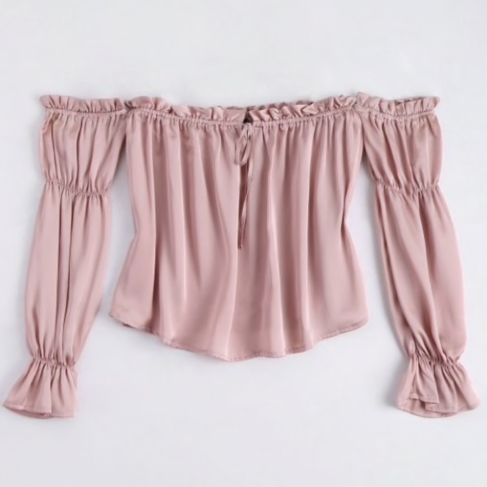 Zaful Off Shoulder Silk Top